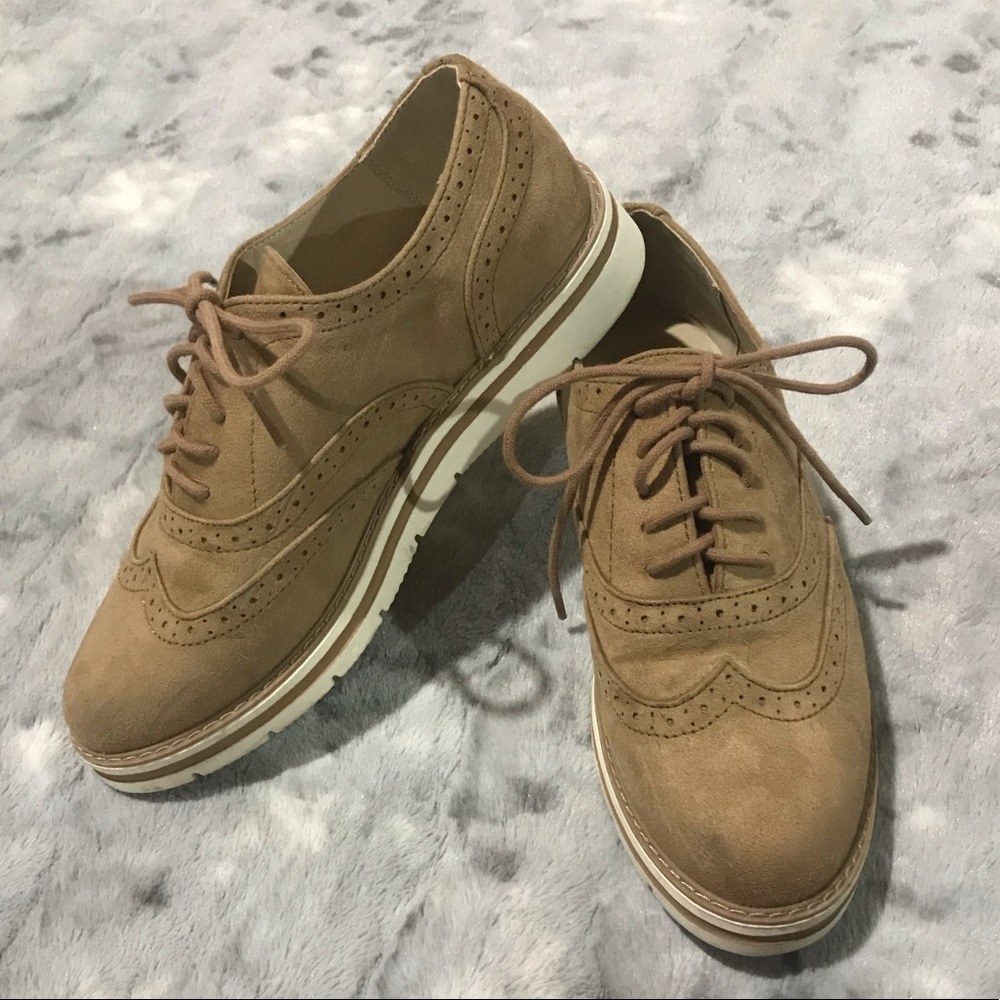 LUSTHAVE Tinsley lace up natural platform sneakers